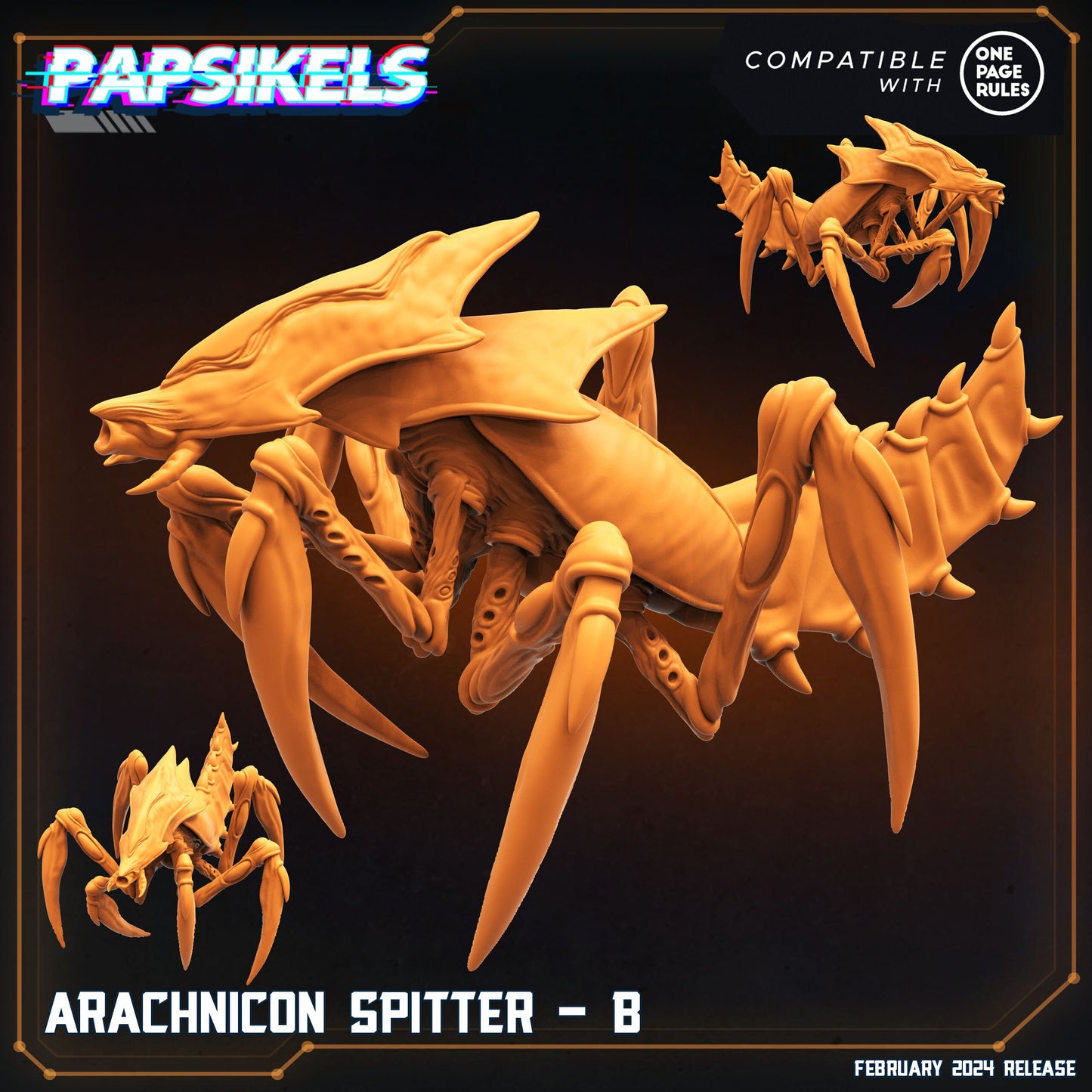 Arachnicon Spitter Set - 32mm Scale Alien Miniature | RPG | Sci fi | Cyberpunk | Role Playing | DnD | Papsikel