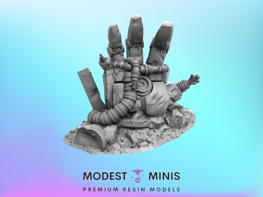 Hand of Giant Killer Bot | 28mm - 54mm Scale | Survivor Terrain | Fantasy Scatter | Sci Fi Terrain | EC3D Badlands