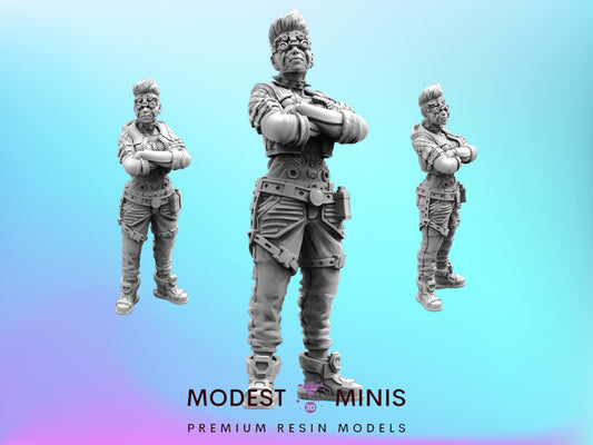 Haelstrom Gang Patricia Opella - 32mm Scale Cyberpunk Mini  | Papsikels