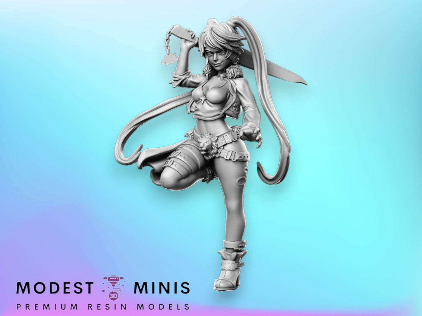JRPG Female Squall - 28mm 32mm Scale DnD Miniature | Dungeons and Dragons | RN Estudio