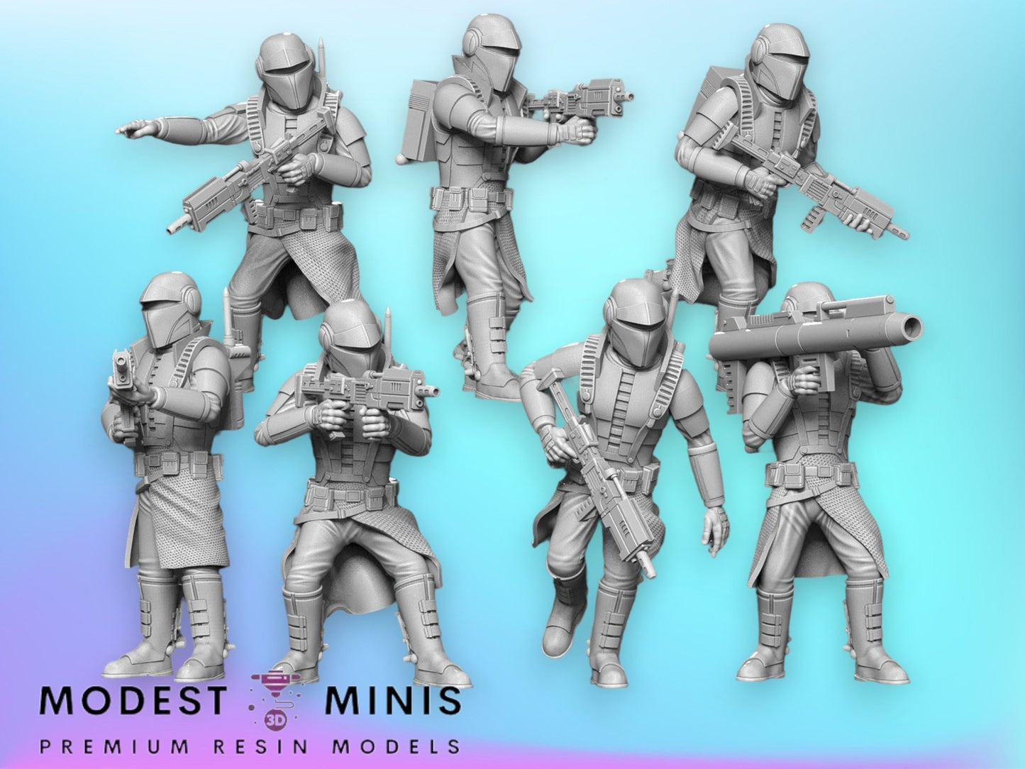 7pc Nimbus Commandos Set - 28mm - 40mm Scale | Star Wars Legion Mini