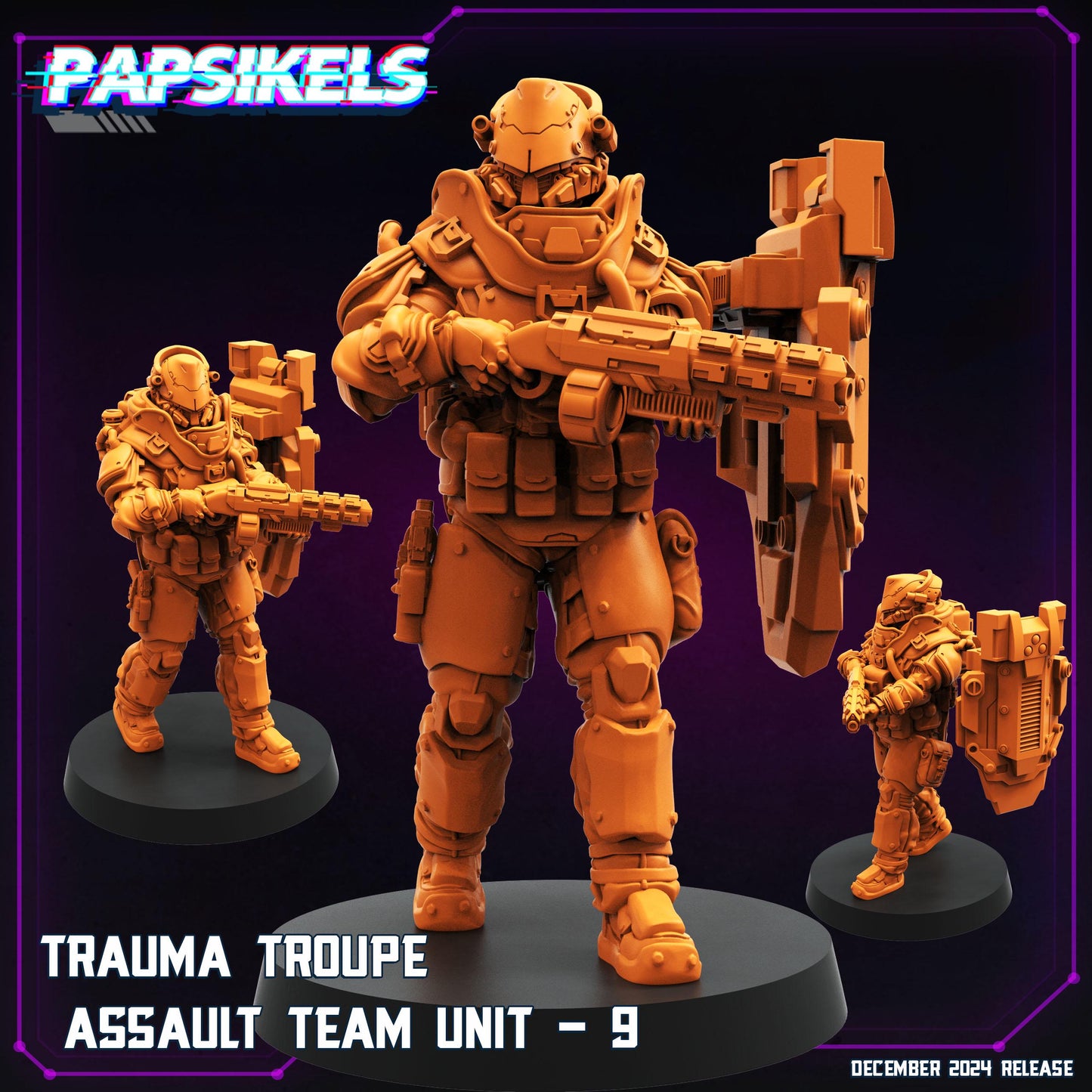 Trauma Troupe Assault Team - 28mm 32mm 40mm Scale Cyberpunk Mini  | Papsikels