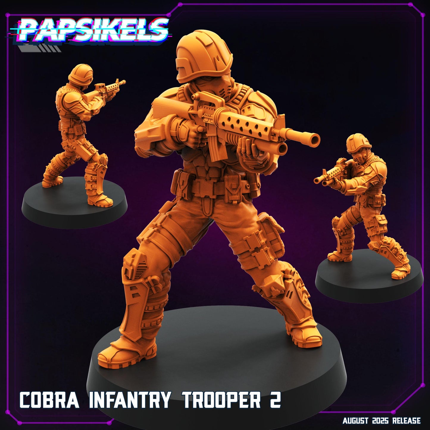 Cobra Infantry Troopers 1-6  - 32mm Scale Cyberpunk Mini  | Papsikels