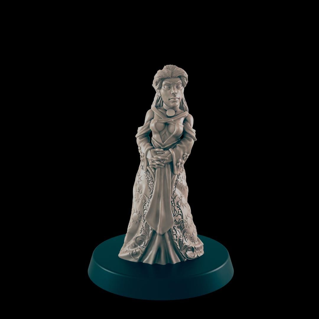 Elven Nobles Set  | 25mm - 100mm Scale | DnD | EC3D Fantasy Mini | Everyday Folk