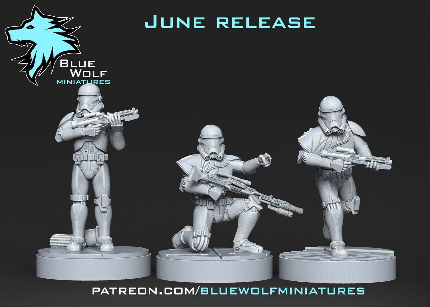 7pc Triton Squad Set - 28mm - 40mm Scale |  Blue Wolf | Star Wars Legion Mini