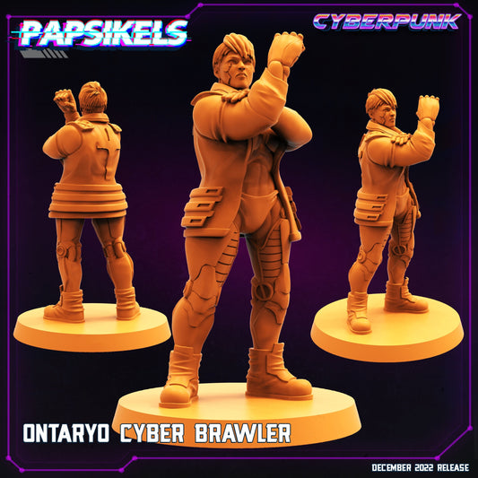 Ontaryo Cyber Brawler Cyberpunk - 32mm Scale Alien Miniature  | Batang City | Papsikels
