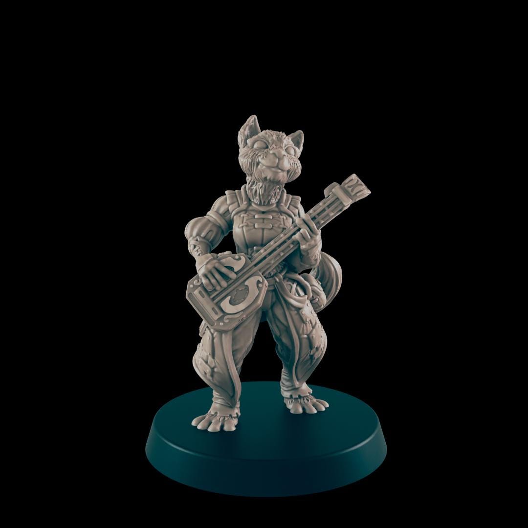 Catfolk Commoners Tabaxi | 25mm - 100mm Scale | DnD | EC3D Fantasy Mini | Everyday Folk