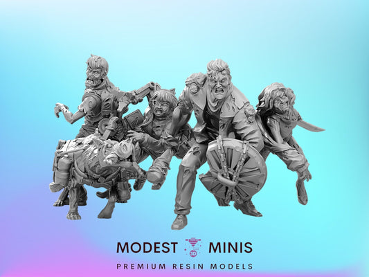 Zombie Mystery Gang Complete  28mm - 100mm Scale Resin Mini | Zombicide | Vaultz