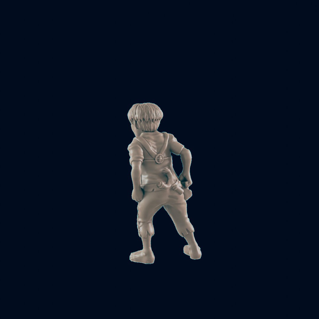 NPC Half Orc Kid Bully - 25mm - 75mm Scale | DnD | EC3D Fantasy Mini | Townsfolk