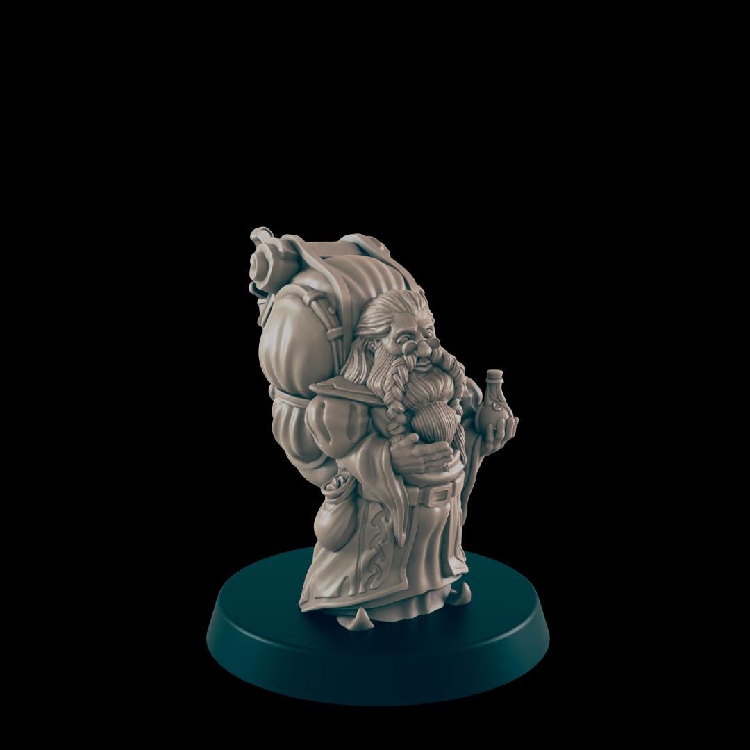 Dwarven Commoners and Nobles  | 25mm - 100mm Scale | DnD | EC3D Fantasy Mini | Everyday Folk