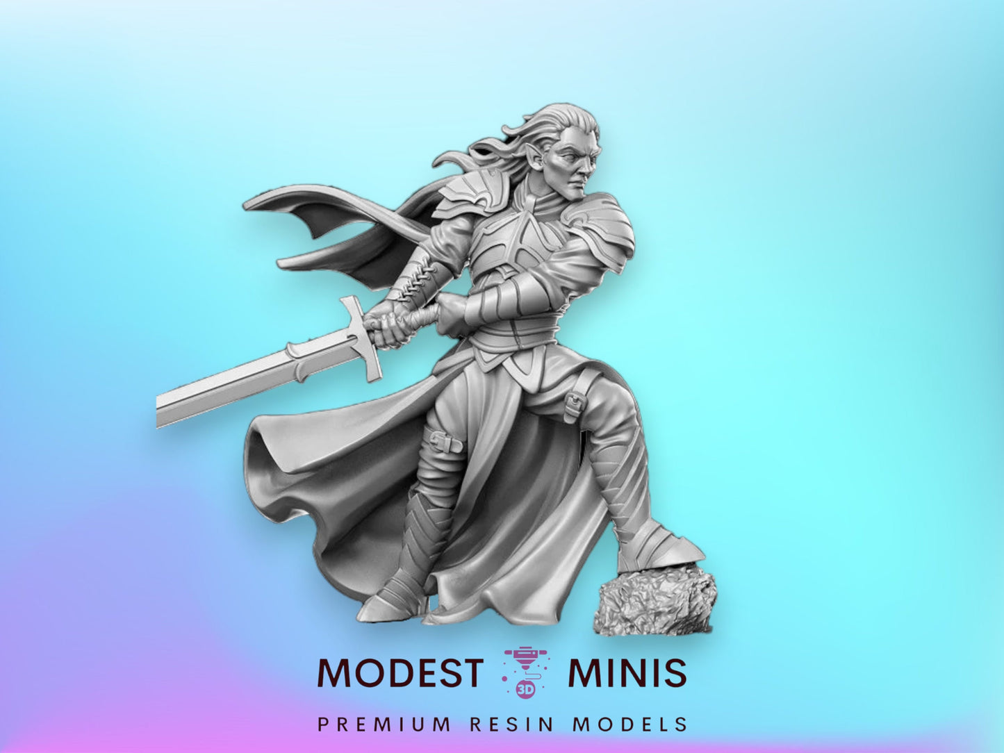 Levariel Elven Knight - 32mm Scale DnD Miniature | Dungeons and Dragons | JRPG Mini - RN Estudio