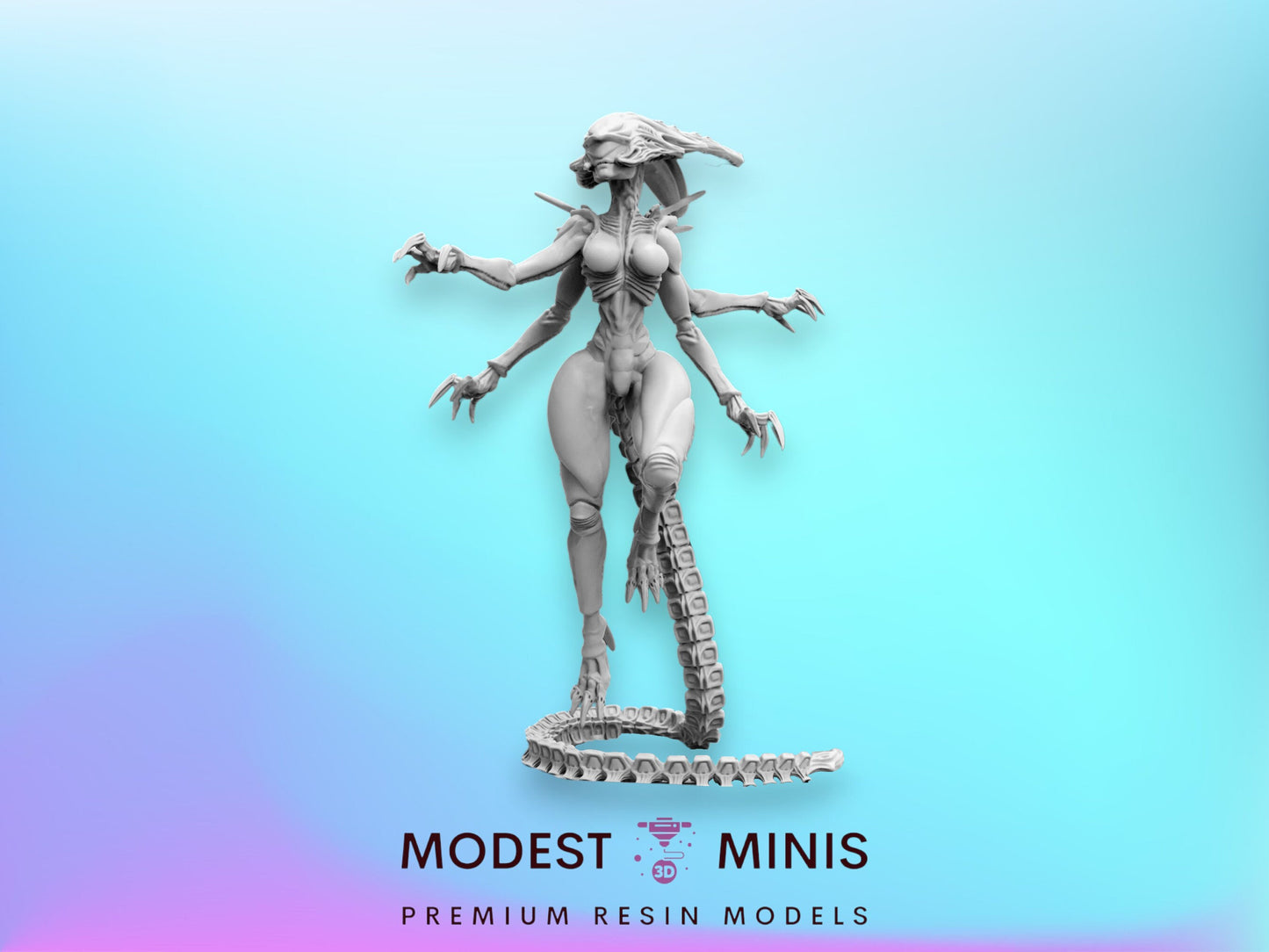 75mm Gigerian Queen Succubus - 32mm Scale Alien Miniature | RPG | Sci fi | Cyberpunk | Role Playing | DnD | Papsikel