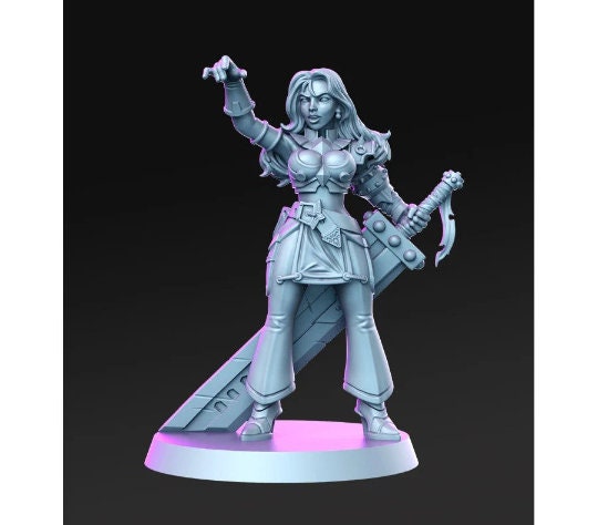 Margie Pinup Soldier - 32mm Scale DnD Miniature | Dungeons and Dragons | JRPG Mini - RN Estudio