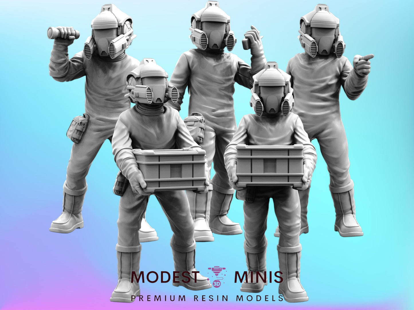 Protein Farmer Set - 28mm 32mm 40mm Scale Cyberpunk Miniature  |  Blade Runner | | Papsikels