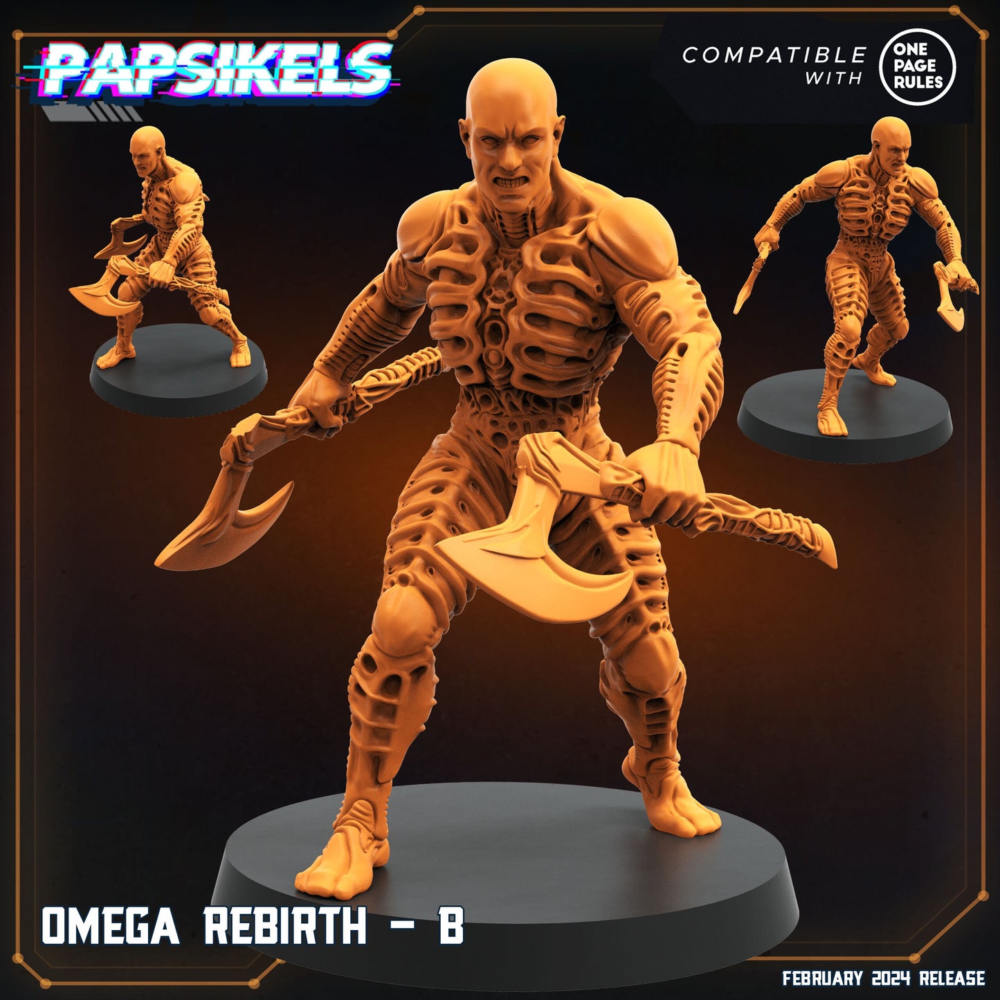 Omega Rebirth Set - 32mm Scale Miniature | RPG | Sci fi | Cyberpunk | Role Playing | Papsikel