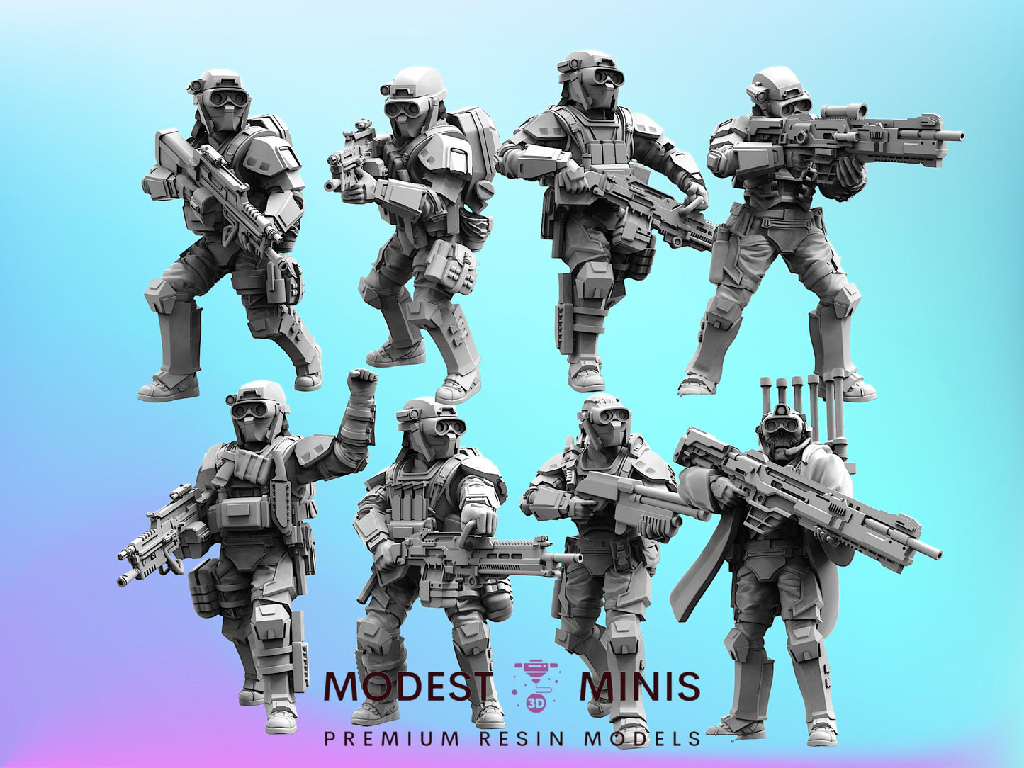 8pc PMC Operators Set 12-19 - Cyberpunk Miniature  | Papsikels