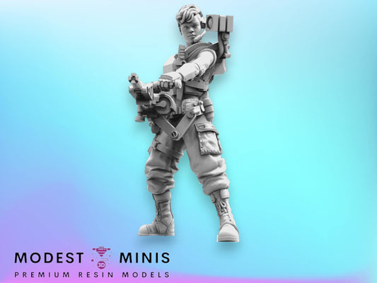 Female Marine Smart Gunner Riya Hanna - 32mm Scale Alien Miniature | RPG | Sci fi | Law Upholders | Role Playing | DnD | Papsikel