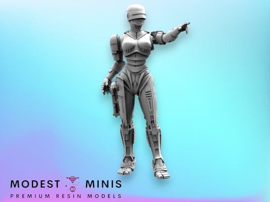 Series 5 Sexycop C Robot - 32mm Scale Miniature | RPG | Sci fi | Cyberpunk | Role Playing | Papsikel