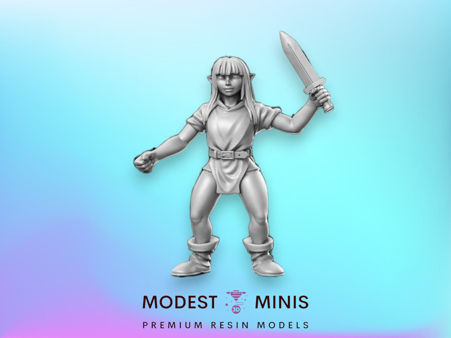 Heroine Quest Goblin Short Sword Female - 28mm 32mm Scale DnD Miniature | Dungeons and Dragons | RN Estudio