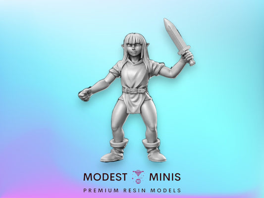 Heroine Quest Goblin Short Sword Female - 28mm 32mm Scale DnD Miniature | Dungeons and Dragons | RN Estudio