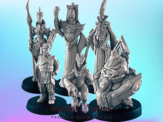 Galactic Council | 25mm - 75mm Scale | DnD | Cyberpunk | EC3D Sci Fi Mini