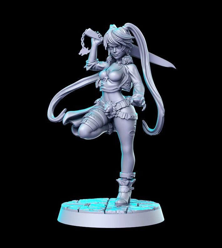 JRPG Female Squall - 28mm 32mm Scale DnD Miniature | Dungeons and Dragons | RN Estudio