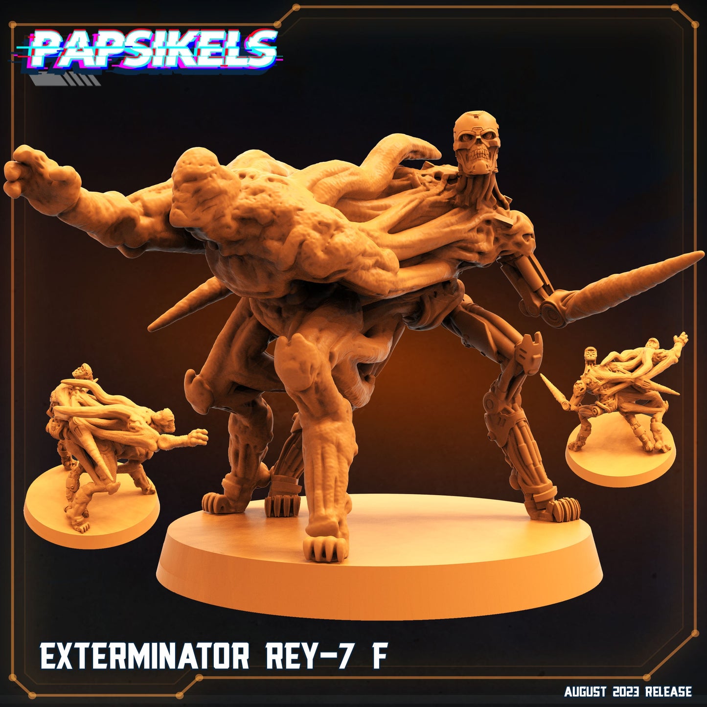 6pc Exterminator Rey Set - 32mm Scale Resin Miniature| RPG | Sci fi | Cyberpunk | Role Playing | DnD | Papsikel