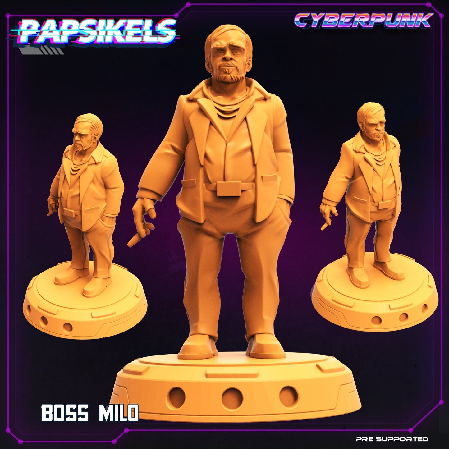 Cyberpunk Boss Milo - 32mm Scale Alien Miniature  | Law Upholders | Papsikels