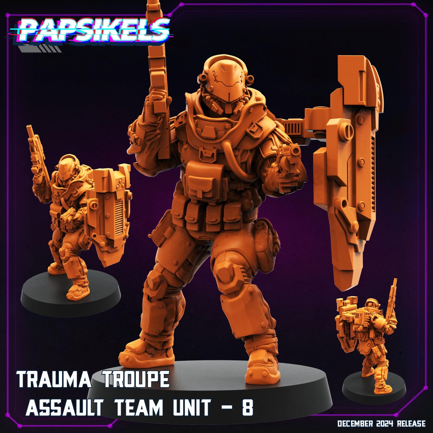Trauma Troupe Assault Team - 28mm 32mm 40mm Scale Cyberpunk Mini  | Papsikels