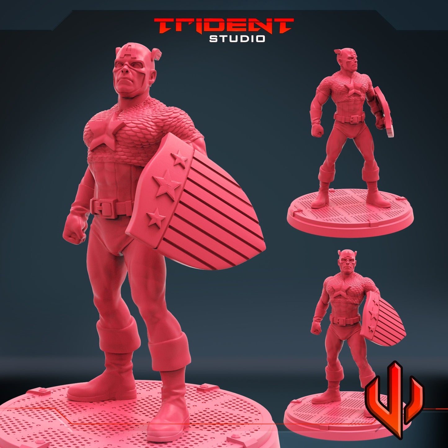 Stars and Stripes D - 40mm  Miniature | Crisis Protocol Proxy | Trident