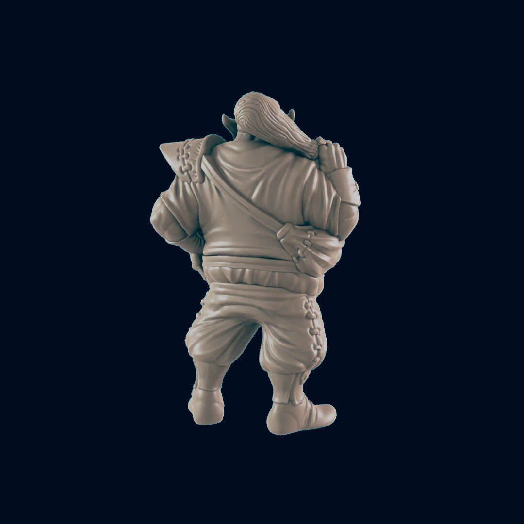 NPC Orc Male Bouncer - 25mm - 75mm Scale | DnD | EC3D Fantasy Mini | Townsfolk