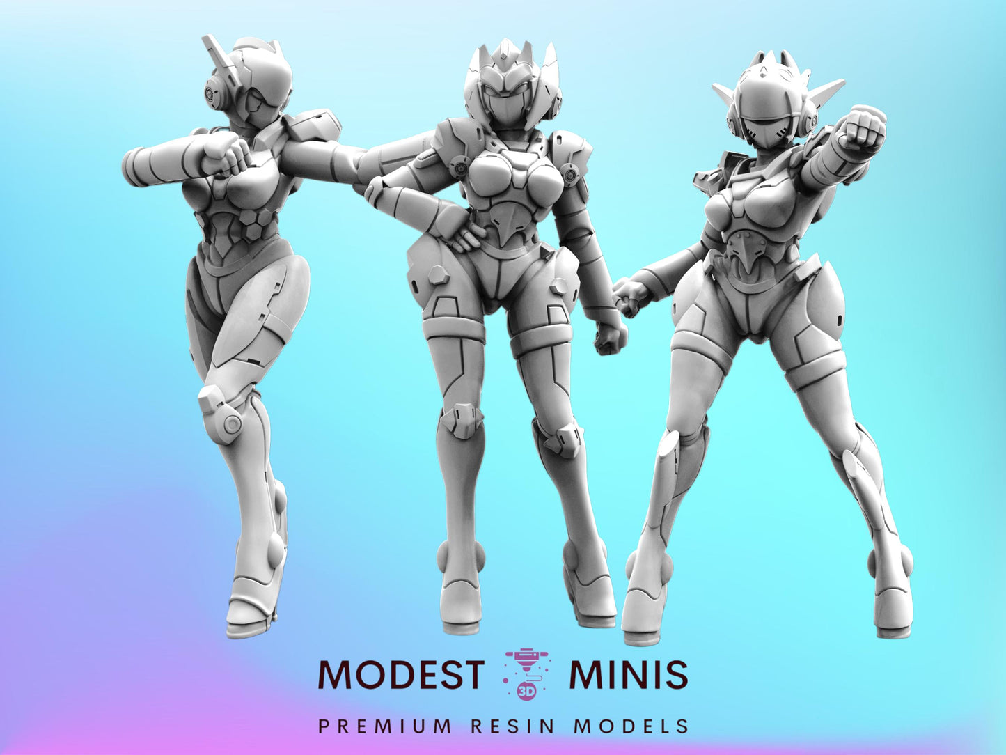 Cyberbabe Androids - Resin 3D Print Alien Miniature | RPG | Sci fi | Cyberpunk | Role Playing | DnD | Papsikel