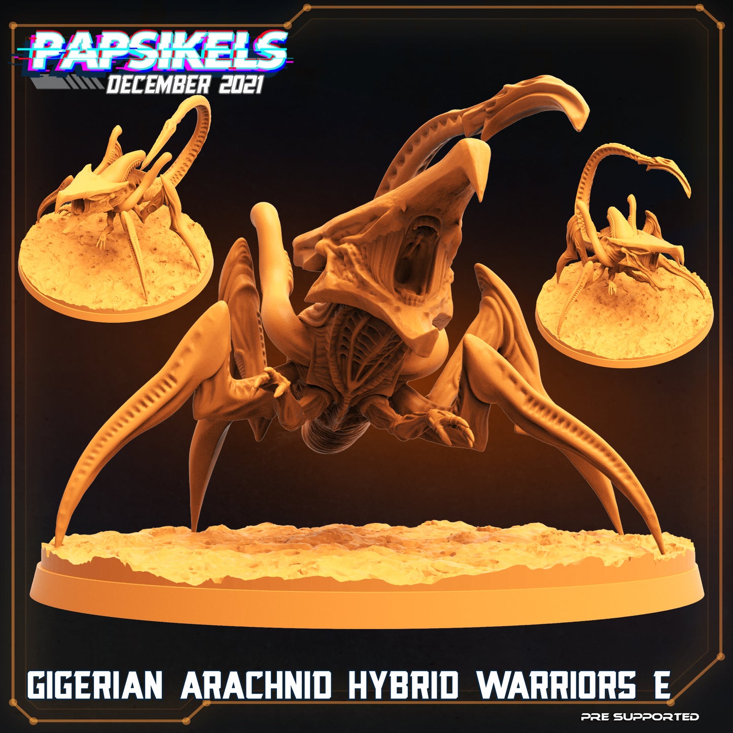 75mm Alien Arachnid Hybrid Warrior E - 32mm Scale Alien Miniature | RPG | Sci fi | Cyberpunk | Role Playing | DnD | Papsikel