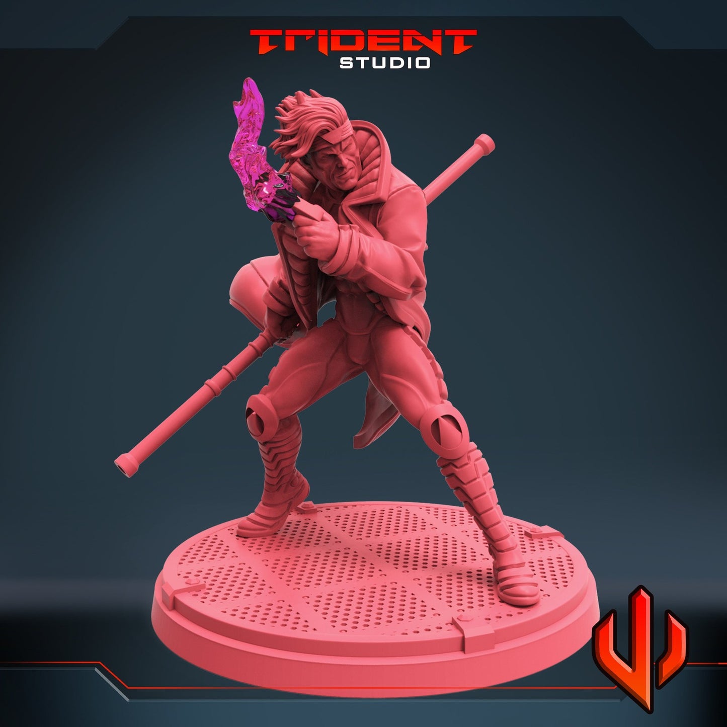 Cajun Card Thrower A - 40mm  Miniature | Crisis Protocol Proxy | Trident