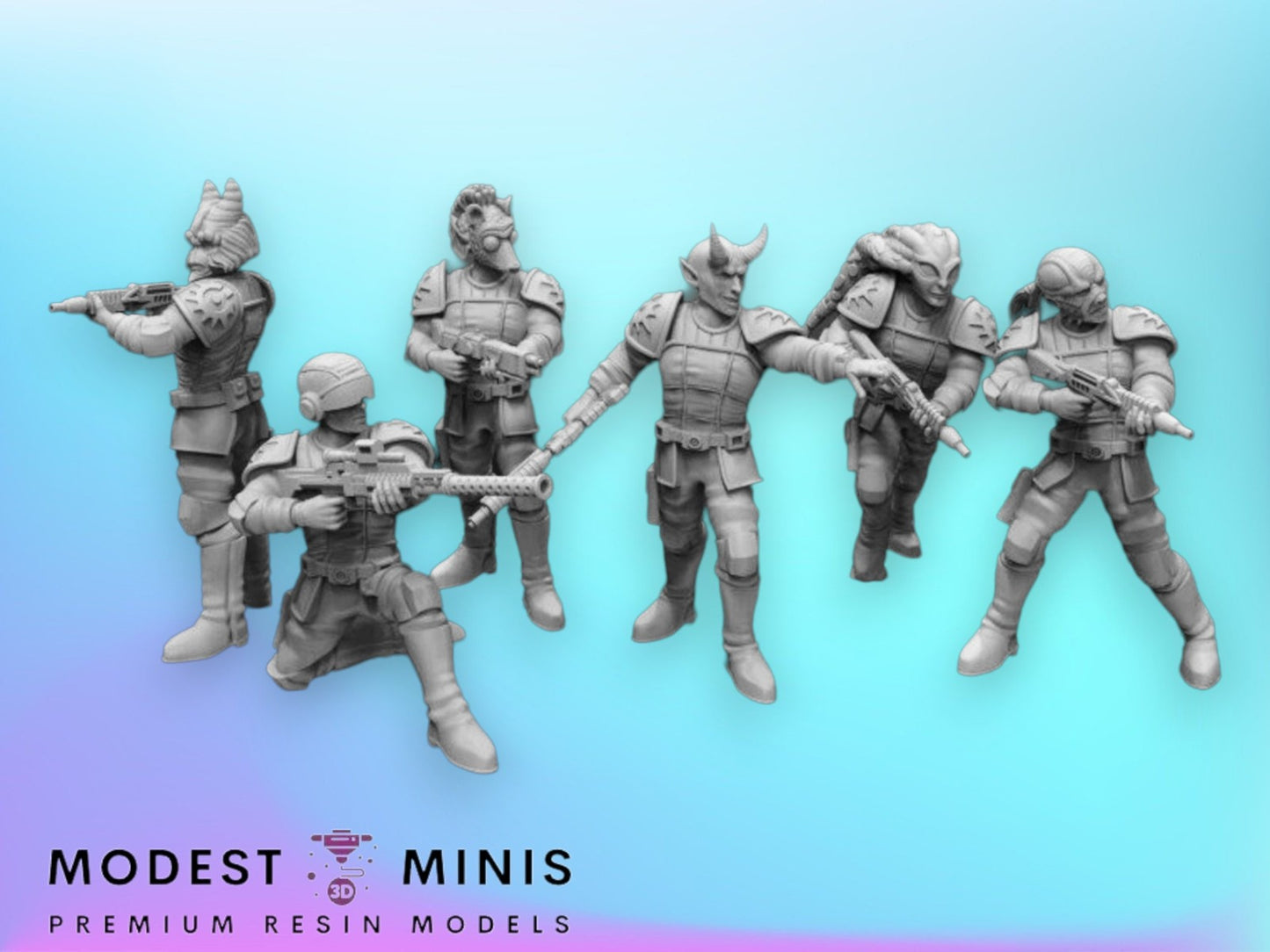 6pc Black Sun Troopers Set - 28mm - 40mm Scale | DnD | Star Wars Legion Mini