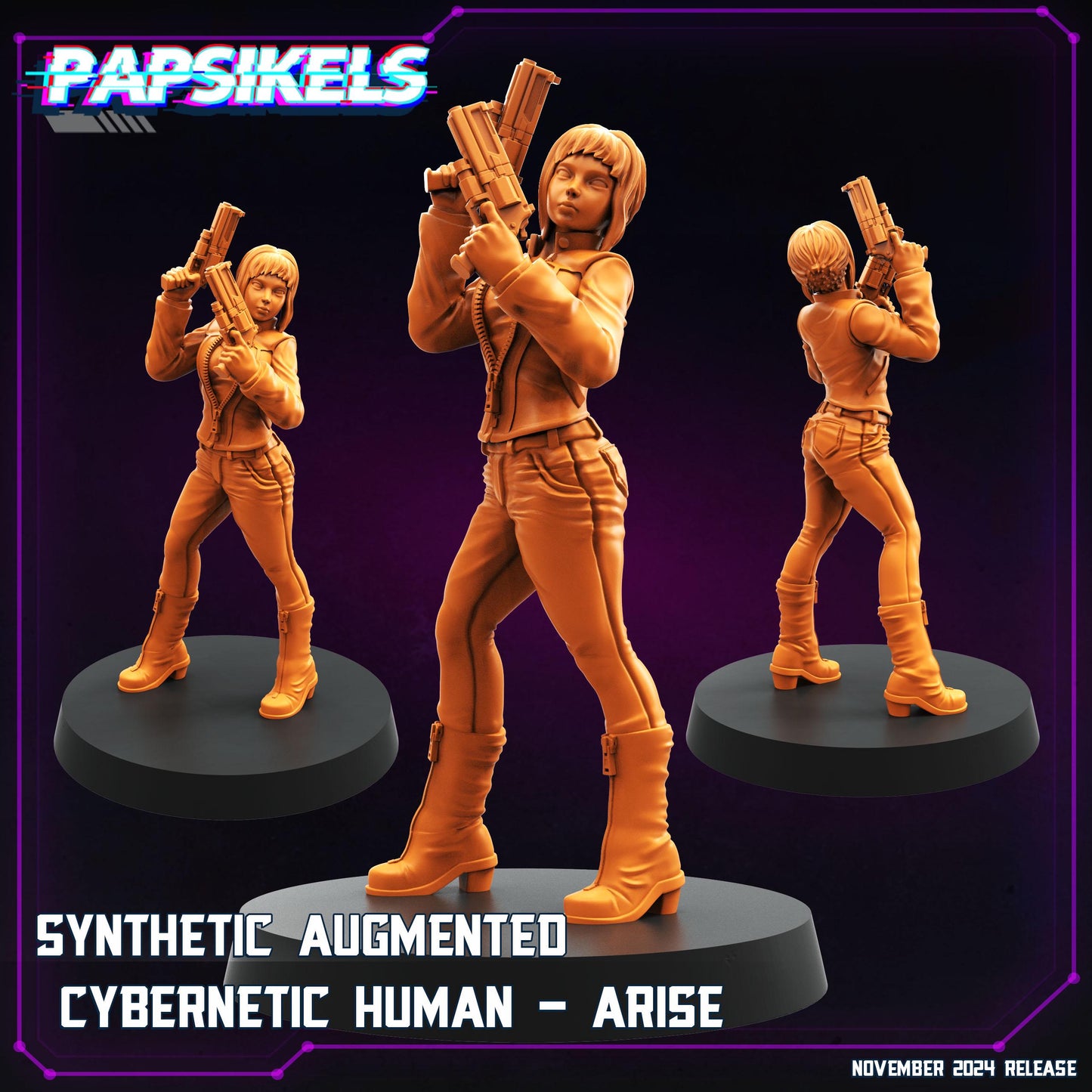 Augmented Cybernetic Humans Set - 28mm 32mm 40mm Scale Cyberpunk Miniature  |  Blade Runner | | Papsikels