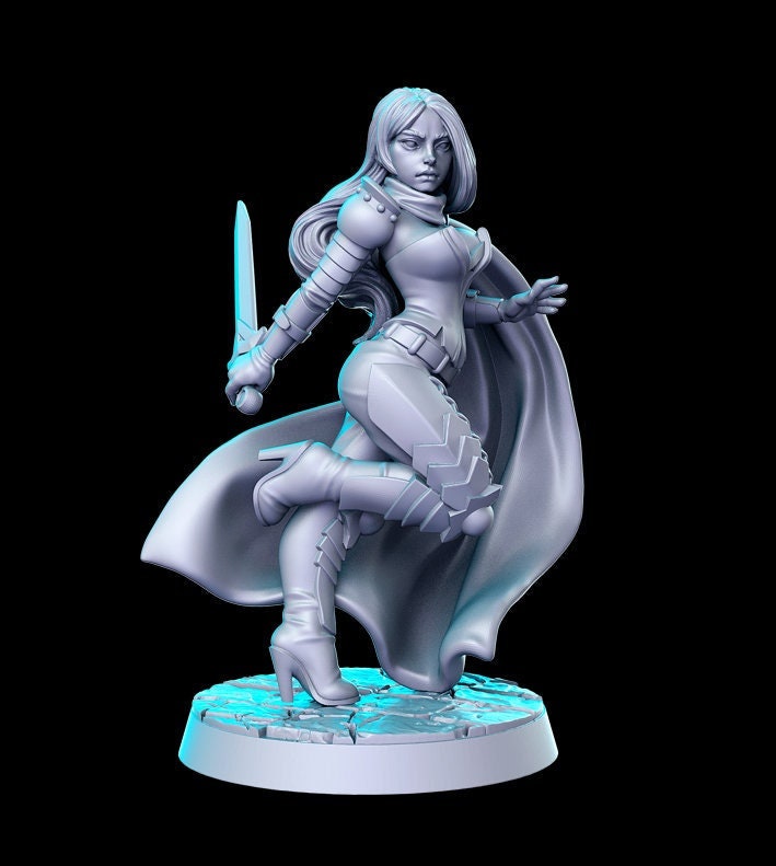 Delia the Swift Female Assassin - 32mm Scale DnD Miniature | Dungeons and Dragons | JRPG Mini - RN Estudio