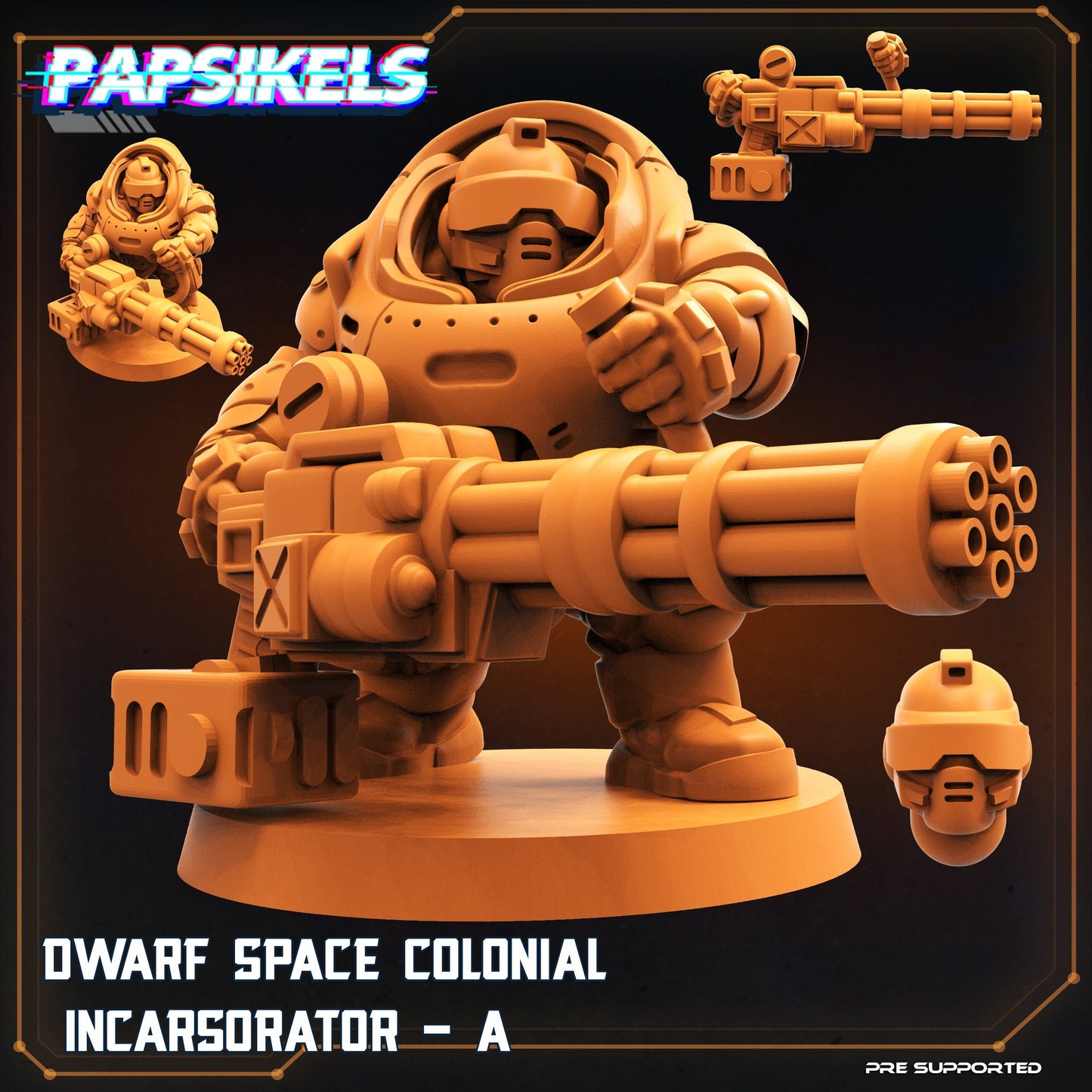 Space Dwarf Incarsorator - 32mm Scale Alien Miniature | RPG | Sci fi | Cyberpunk | Role Playing | DnD | Papsikel