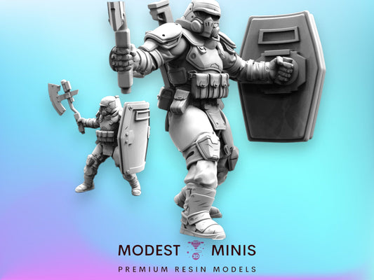 Elite Watanabe Enforcer C - 32mm Scale Alien Miniature | RPG | Sci fi | Cyberpunk | Role Playing | DnD | Papsikel