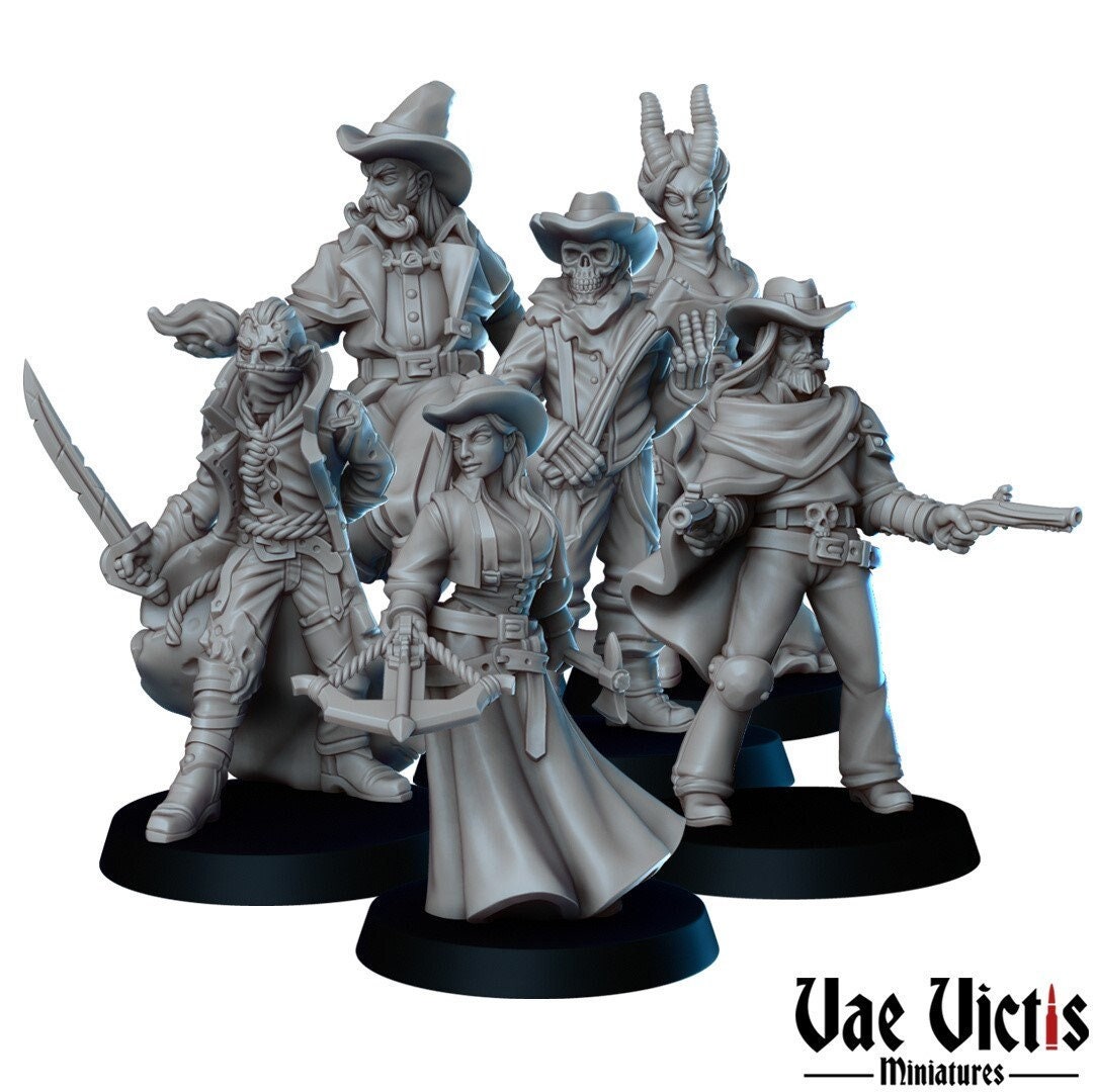 6pc Western Fantasy Set | 28mm - 75mm Scale | DnD Frostgrave Mini | Vae Victis Fantasy