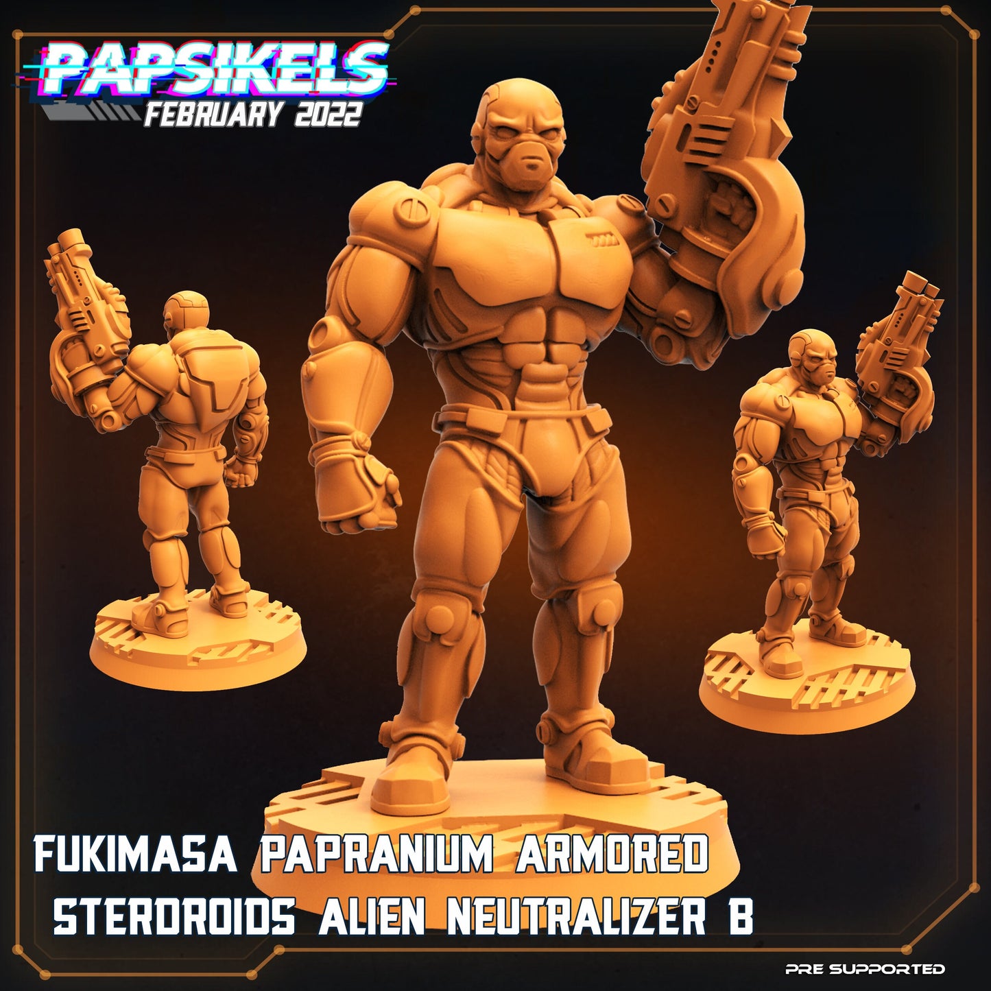 7pc 50mm Alien Neutralizers Squad - 32mm Scale Alien Miniature | RPG | Sci fi | Cyberpunk | Role Playing | DnD | Papsikel
