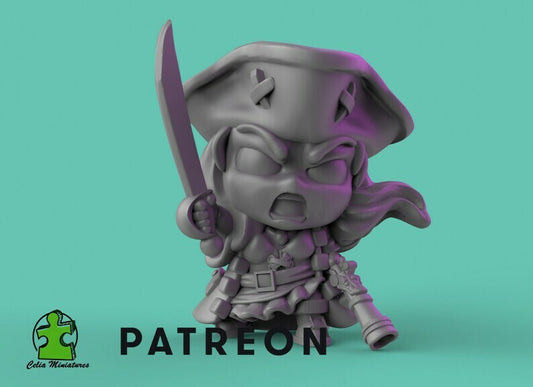 Chibi Pirate Annie - 28mm - 54mm Scale