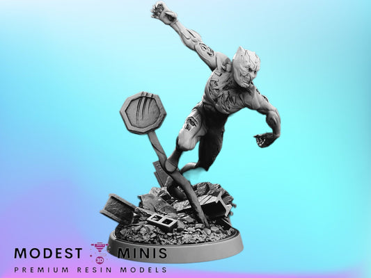 Zombie Panther | 28mm - 100mm Scale Resin Mini | Marvel Zombicide | Vaultz