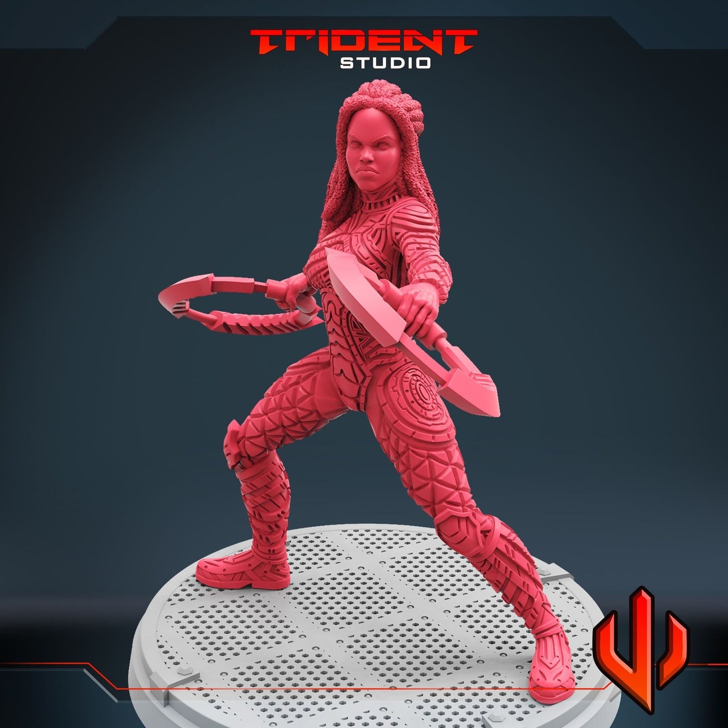 Female War Dog A - 40mm  Miniature | Crisis Protocol Proxy | Trident