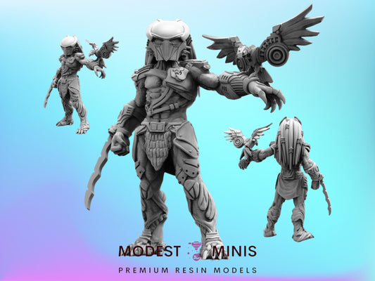 Falconeer Skull Hunter - Resin 3D Print Alien Miniature | RPG | Sci fi | Cyberpunk | Role Playing | DnD | Papsikel