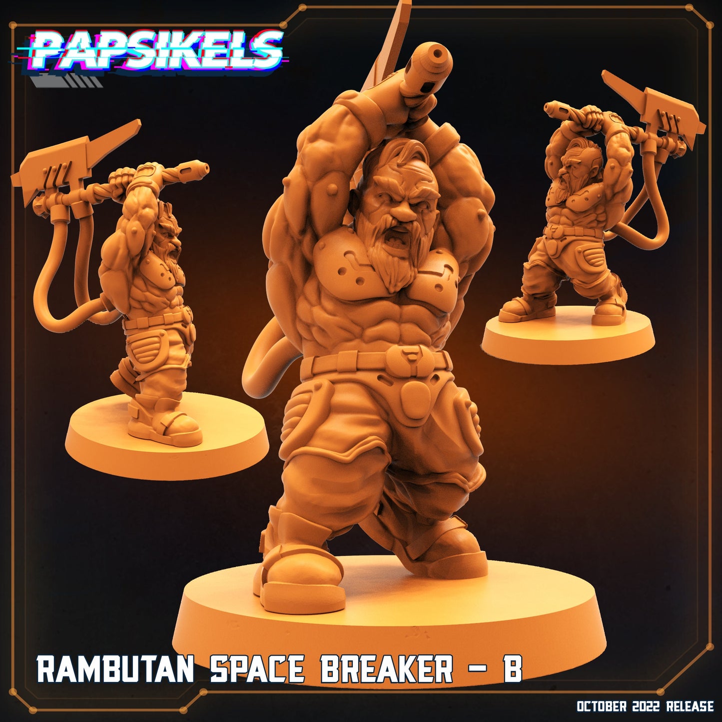 5pc Rambutan Space Breaker Dwarf Set - 32mm Scale Alien Miniature | RPG | Sci fi | Cyberpunk | Role Playing | DnD | Papsikel