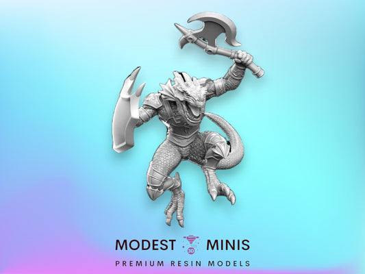 Saurian Lizard Gladiator - 32mm Scale DnD Miniature | Dungeons and Dragons | JRPG Mini - RN Estudio
