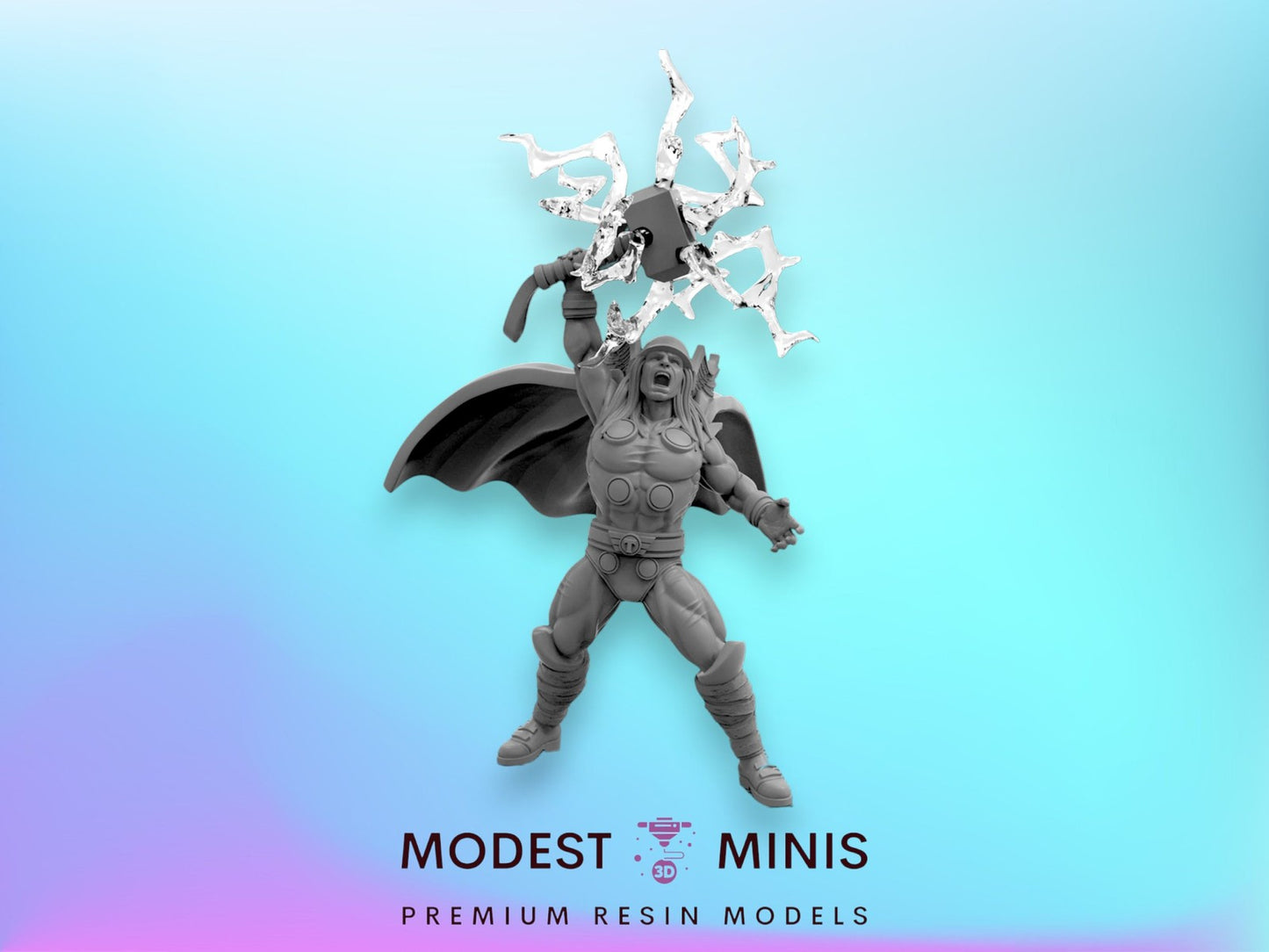 Classic God of Thunder A - 40mm  Miniature | Crisis Protocol Proxy | Trident
