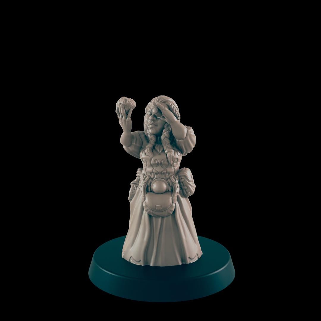 Dwarven Commoners and Nobles  | 25mm - 100mm Scale | DnD | EC3D Fantasy Mini | Everyday Folk