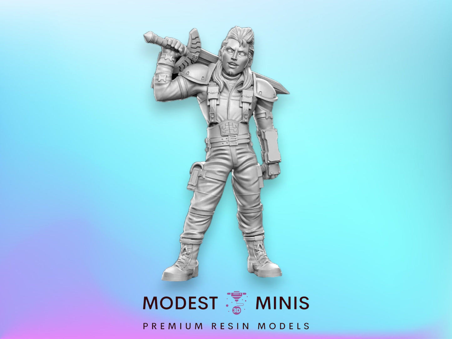 Biker Boss - 32mm Scale DnD Miniature | Dungeons and Dragons | JRPG Mini - RN Estudio